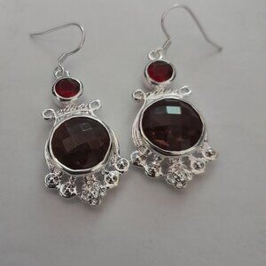 Amethyst Earrings with Garnet